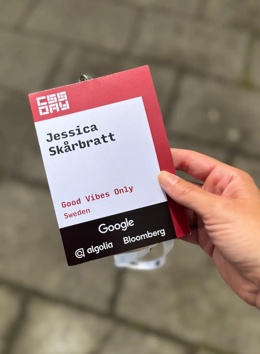Jessicas attenting card from CSS Day